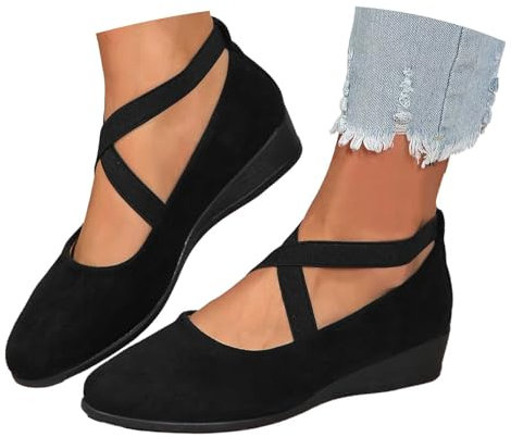 Ballerines Femme Petit Talon Noire, Confort Chic Et Elegant Fermé Escarpins Bleu Marine, Mocassin Plates Pied Large Pantoufle Souples Chaussures De Randonnée Sexy