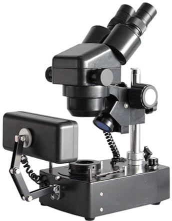 Microscope Binocular Zoom Gem Microscope Professional Stereo Microscopes 10-40X Magnification Upper/Lower/Side Lighting Microscopes