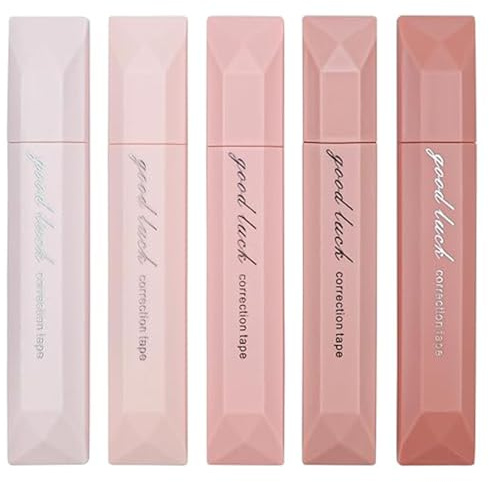 JRTEAY 5 Pack Gradient Correction Tape Pens, Smooth White Out Glue Roller Tape Mouse, Quick Dry Correction Pen, for Scrapbooking, Home School Office Cards, Photo, Journaling Supplie