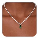 Astravia Birthstone Necklace for Women, 925 Sterling Silver Teardrop Pendant with CZ Crystal, Personalized Gemstone Necklace for Girls, Adjustable Chain Jewelry Gift for Birthday, Valentine’s Day