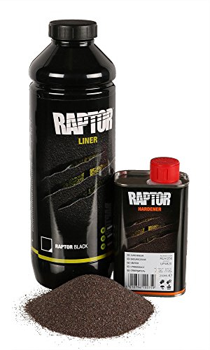 U-POL RAPTOR Transportflächen Beschichtung Schwarz inkl. Härter + Antirutschzusatz - extrem haltbarer 2K Schutzlack gegen Rost, Korrosion, Salz & Feuchtigkeit (948 ml)