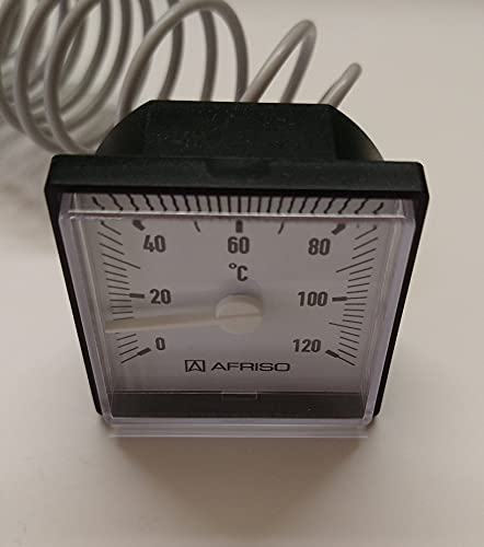 Kessel-Thermometer 45 mm x 45 mm, Anzeigebereich 0-120 °C m. Kapillarleitung 1500mm