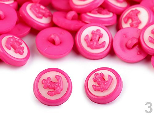 5 x Kinderknöpfe Anker pink 14,3 mm Knöpfe Babyknöpfe Motivknöpfe Kunststoffknöpfe *NEU*