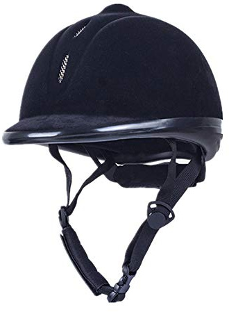 TentHome Adjustable Riding Helmet Equestrian Hat Riding Professional Comfortable Velvet Kids Women's Mens (black, 56cm)