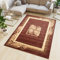 TAPISO Atlas Teppich Kurzflor Griechisch Vierecke Blumen Floral Bordüre Braun Beige Wohnzimmer Schlafzimmer Vintage Modern ÖKOTEX 300 x 400 cm