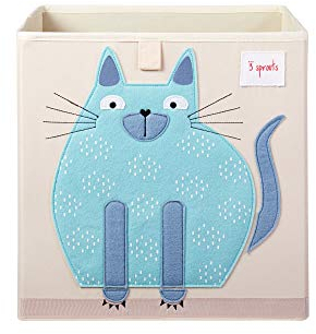 3 Sprouts, Aufbewahrungsbox Kinder mit Deckel, Spielzeugbox für Kallax Regale, Box zur Spielzeugaufbewahrung, Kinder Aufbewahrungsbox Kinderzimmer, Aufbewahrungsboxen für Spielzeug - Katze