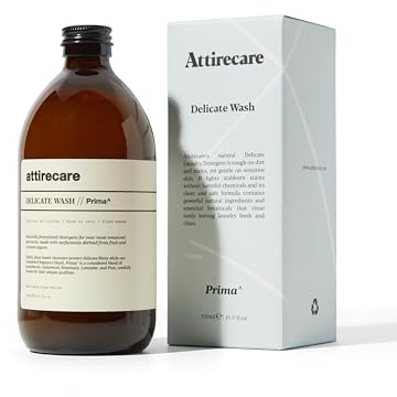 Attirecare Delicate Wash Prima^ - Plant-Based Laundry Detergent for Silk, Wool & Cashmere - Gentle Hand & Machine Wash - 500ml