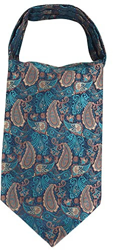 WANYING Herren Krawattenschal Ascotkrawatte Schal Cravat Ties Retro Schick für Gentleman - Paisley Blau Braun