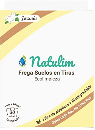 Natulim - Nettoyant pour Sols en Éco-Feuilles (30 utilisations) | Nettoyant Écologique pour Sols, Détergent Écologique pour Planchers - Nettoie sans Polluer la Planète (Parfum Jasmin)
