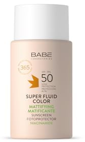 Laboratorios Babé Solskyddsmedel Super Fluid Color Mating SPF 50 | 50 ml | Jämnar ut tonen | Superflytande och oljefri textur | Omedelbart matt hud | Återbalansera fett
