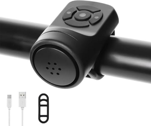 Klaxon électrique vélo sonnette électronique pour adulte 4 modes sonore, étanche, corne de vélo, klaxon de vélo plus bruyant avec batterie rechargeable pour