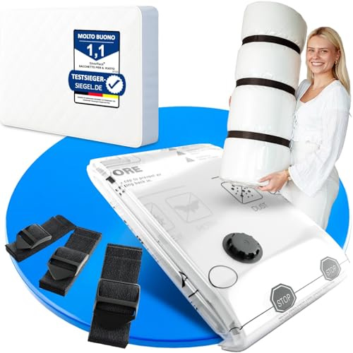 Bolsa de almacenamiento al vacío SilverRack para colchones [1 unidad] de 130x240 cm - Bolsa de vacío adecuada para un colchón de 90x200 cm - Ideal para mudanza - Bolsa de almacenamiento para colchón