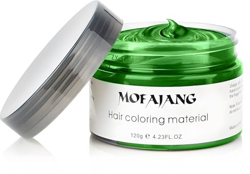 Temporäre Haarfarbe, 4,23 Unzen Haarfarbe Wachs für Männer Frauen, Washable Natürliche Haarfarbes Pomade, Instant Haartönung Dye Haar Wachs für Party, Cosplay,Halloween, für Erwachsene(Grün)