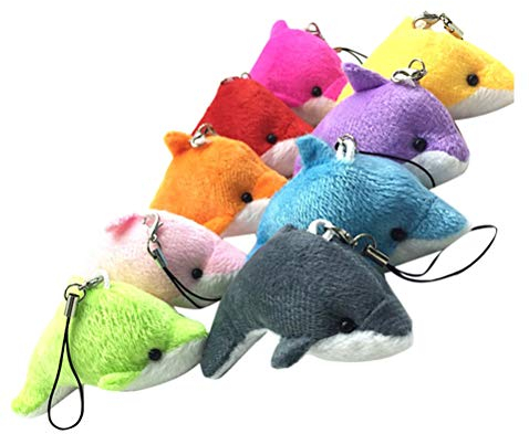 Toyvian 5 stücke Plüsch Kleine Delphin Decor Anhänger für Schlüsseltasche Telefon (Zufällige Farbe)