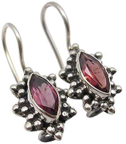 SilverStarJewel 925 massivem Silber Granat tcw 1,6 Januar Geburtsstein Ohrringe 2,3 cm 2,9 Gramm