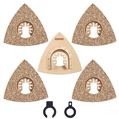 Oscillating Tool Blades, HEMUNC 5pcs Universal Triangle Carbide Oscillating Multitool Saw Blades Accessories kit