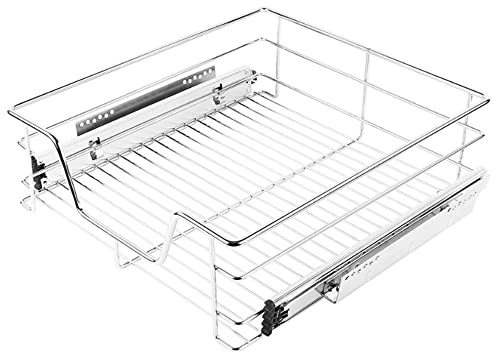 MINGYI Lot de 1 DIY Tiroir Coulissant Cuisine, Tiroir Télescopique de Rangement, Rangements sous évier, Panier Coulissant avec Rails Complète, pour Largeur de l'armoire 60 cm