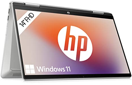 HP Pavilion x360 2-in-1 Laptop |14 FHD IPS-Touchscreen | Intel Core i5-1235U | 16 GB RAM | 512 GB SSD | Intel Iris Xe-Grafikkarte | QWERTZ Tastatur | Windows 11 Home | Silber