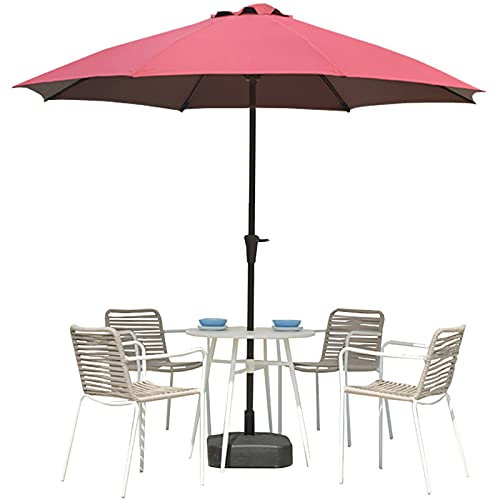 Parasol de jardin 270 cm, parapluie rond avec 8 baleines, parasol de marché imperméable et résistant à la lumière, pour parc aquatique, pelouse, jardin, carré, restaurant occidental (couleur : rouge)