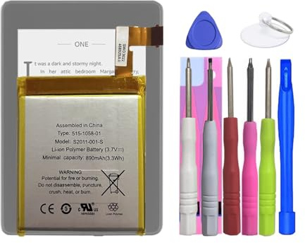 MUKUZI AKKU Compatible with D01100, M11090355152, MC-265360, S2011-001-S E-Book E-Reader (Replacement for 515-1058-01)