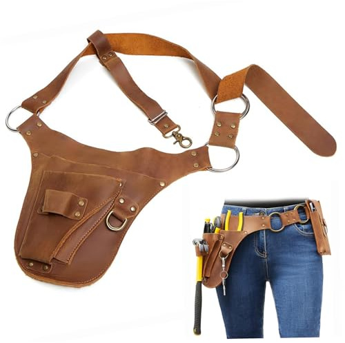 Cinturón de herramientas de jardín, cinturón de herramientas de jardín, organizador portátil de cuero de PU pesado, multifuncional para mujeres y hombres jardineros