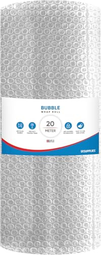 UK SUPPLIES LIMITED Clear Eco-Friendly Bubble Wrap Roll (Pick Any Size 300MM to 1000MM) Lightweight Packing Wrap for Shipping, Moving House & Storage, Protective Air Bubble Packaging, 750MM x 20M