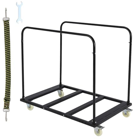 Steel Panel Truck, 1800 LBS Capacity Folding Table Cart, Heavy Duty Dolly 5 Inch Swivel Wheels, Drywall Cart for Handling Panel & Lumber, Utility Trolley for Warehouse Garage