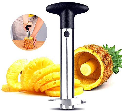 Sinzau Strumento per sbucciare ananas e per rimuoverne il torsolo, Pelapatate all'ananas, in acciaio INOX, strumento per la cucina facile da usare