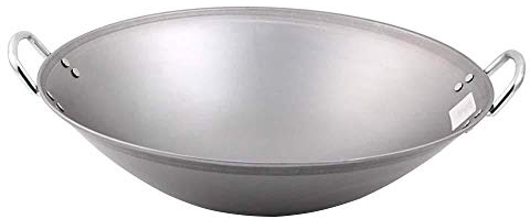 ZCXBHD Wok Wok In Ghisa Padella - Tradizionale Pentola In Ferro Rivestito Antiaderente Fatta A Mano Wok Grande Professionale Padella Con Manico In Acciaio,60cm