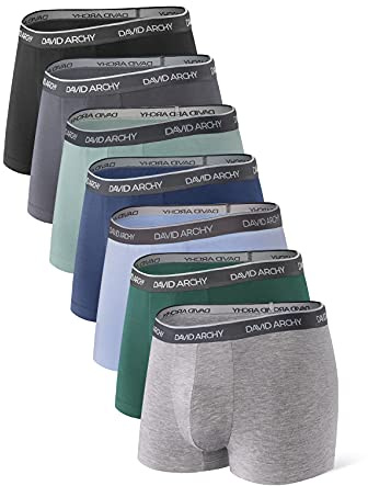 DAVID ARCHY-boxershorts för herr, herrkalsonger, herrunderkläder, bambu, boxershorts för herr, multipack, ultramjuka och andningsbara, L