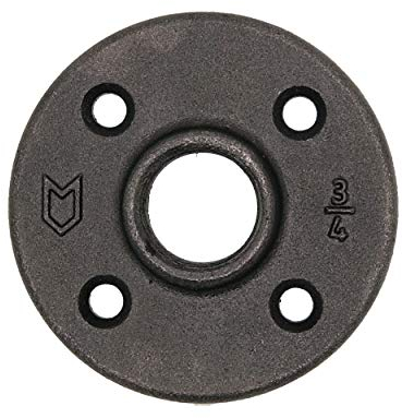 Natural Goods Berlin Flansch Pipe Fitting Gewindeflansch Metall  BSP Rohrhalterung Wandregal Temperguss Verbindungsflansch Rohre Wandmontage Eisen Vintage Möbel Industrial Style (1, 3/4 Zoll)