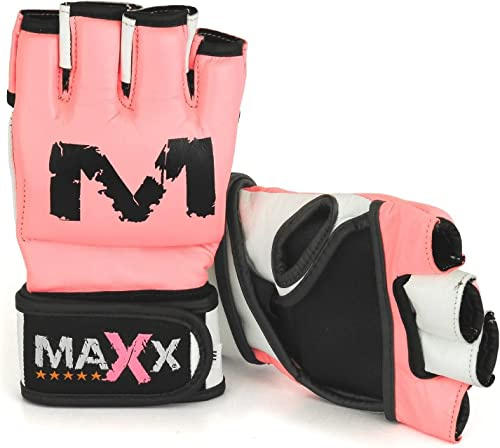 Maxx Ladies pink UFC Grappling Gloves MMA,Boxing,Cage Small Girls Women Wrist (Pink, L)