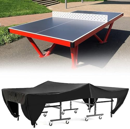 Tischtennis Abdeckung, Tischtennisplatte Abdeckung wasserdichte, Oxford Tischtennis Schutzhülle für Tischtennisplatte Tischtennisabdeckung für Outdoor und Indoor 280 x 153 x 73 cm