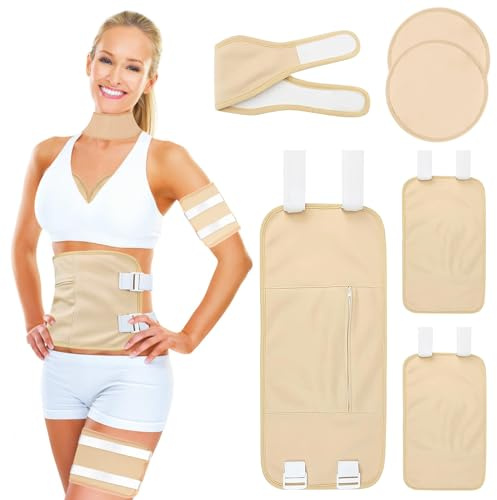 Ricinoljeförpackning, 6 st återanvändbara ricinolja paket, ricinolja pack wraps, återanvändbar ekologisk castor oljepack för mage, hals, knän, bröst, nackavslappning