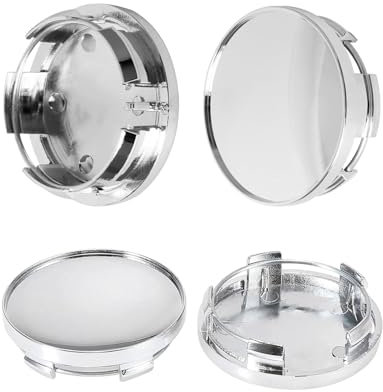 UYRVAPE 4pcs Tapas para Llantas - Tapas de Rueda de Centro, Universal Tapas de Rueda, Centro Centrales Tapacubos, para Centro de Rueda Accesorios para Coche, para Llantas Buje Tapas, plata,OD 65mm