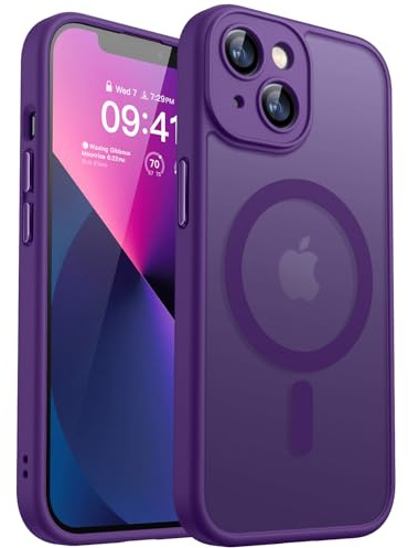CANSHN 2024 Neu für iPhone 13 Hülle mit Kameraschutz für Magsafe (TOP Militärschutz & Magnetkraft) Extrem Haltbarkeit Hülle iPhone 13 Case Stoßfest, Dunkelviolett