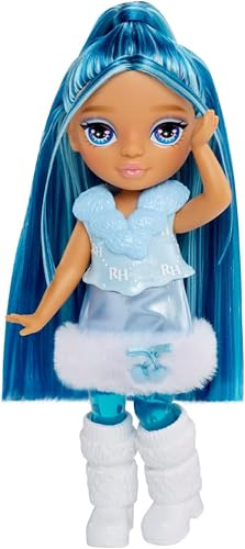 RAINBOW HIGH Littles Rainbow Fantasy Fairies & Pet - Sapphire, Bleu - Petite Poupée de 14cm & Chien Fantasy avec Ailes de Fées Interchangeable, Cadeau Mignon Dès 4 Ans