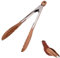 GIONAR 9 Inch Wooden Tongs for Cooking – Natural Walnut Wood Tongs for Toaster, BBQ, Salad, Bread & Pickles – Heat-Resistant Kitchen & Serving Utensils with 2 Transparent Hook