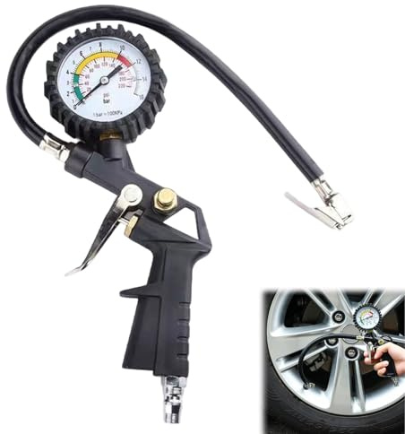 Manometre Pression Pneu, Jauges de Pression Des Pneus, Numérique Manomètre, Pistolet de Gonflage Manomètre, Testeur de Pression Des Pneus, Gonflage Pneu Voiture Avec Ecran LCD pour Voiture