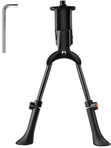 HIULLEN Fahrradständer Zweibein-Ständer, Doppelständer höhenverstellbar 24-28 Zoll, Fahrradständer Mountainbike, Zweibeinständer Fahrrad, Fahrrad Ständer für Mountainbike, E-Bike, MTB,Kinderfahrrad