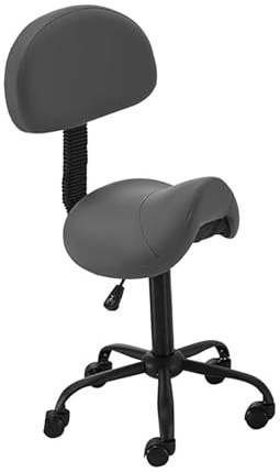 FXLUHAY Silla de Montar con Altura Ajustable, Taburete, Soporte Lumbar, Silla de SPA de Cuero, Silla giratoria ergonómica con Ruedas for Tienda, hogar y Oficina.