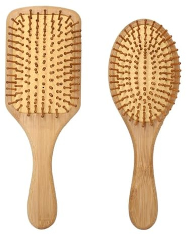 2 Piezas Cepillo Bambu Pelo Cepillo Pelo Rizado Hair Brush Natural
