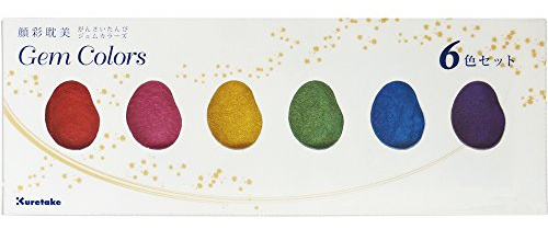 Kuretake Gansai Tambi GEM COLORS, 6 colors set, Made in Japan