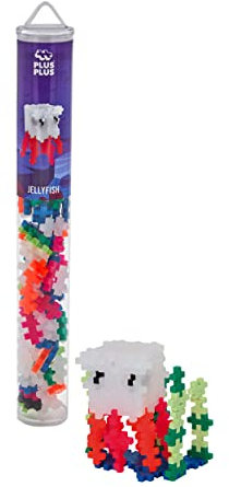 Plus-Plus Kreativ-Bausteine Tube, Qualle, Geniales Konstruktionsspielzeug, 100 Teile