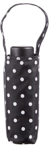 totes Mini parapluie compact manuel, technologie NeverWet, pois colorés sur fond noir, 96,5 cm de couverture en arc