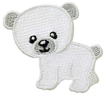 Mono-Quick Bügelbild Aufnäher Patch Applikation zum Aufbügeln Eisbär weiß 4,5 x 4,5 cm