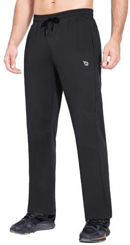 baleaf Pantalon Chandal Hombre Invierno Forro Polar con Bolsillos Pantalones Deporte Termico Pantalón Casual Jogger Impermeables Cintura Elástica Cordón Ajustable