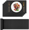 Toprance Platzset 4er Sets und Tischläufer Lederoptik Wasserdicht Abwischbar Tischset 42x30cm Platzdecken PU Kunstleder Tischtuch 135cm Schwarz für Küche Hause Restaurant und Hotel