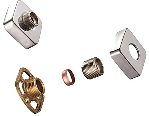 KINGBATH™ Kit di fissaggio per valvole a barre Staffe con copertura cromata quadrata SS Sindoni Escutcheons 34 di pollice Connessioni BSP 15mm Montaggio a parete Kit Fast Fix Staffa per miscelatore