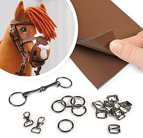 Hobby Horse Trense selber machen: Bastel-Set mit Kunstleder in braun (Anleitung separat erhältlich)